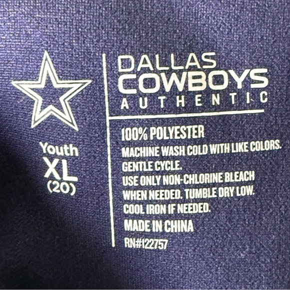 Kids NFL Dallas Cowboys Authentic Long Sleeve Navy Hoodie youth size XL (20) - Picture 2 of 5